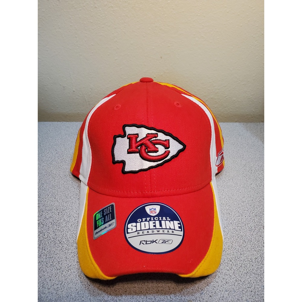 Reebok Kansas City Chiefs NFL Sideline Player Cap Hat Red White Yellow TA12Z OS